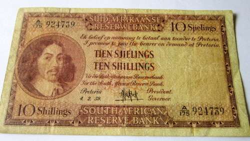 1959 10 shillings banknote.