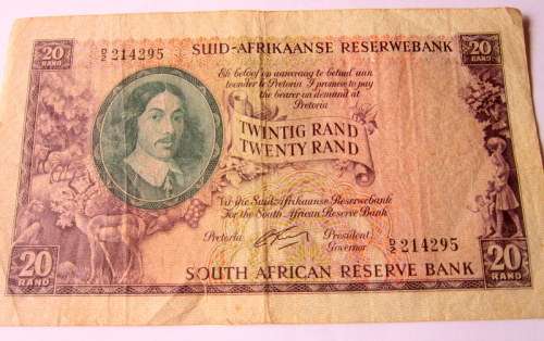 A first edition Rissik R20 banknote.