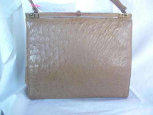 LOVELY OSTRICH LEATHER BAG ( BUT OH DEAR! ) YOU BETTER SEE THIS FOR YOURSELF!!