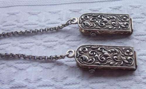 LOVELY ORNATE SILVER CLIPS - FOR SHAWLS