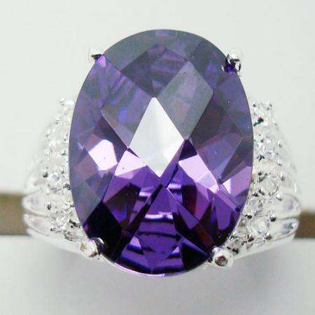 Stunning Amethyst 925 Sterling Silver Ring #7