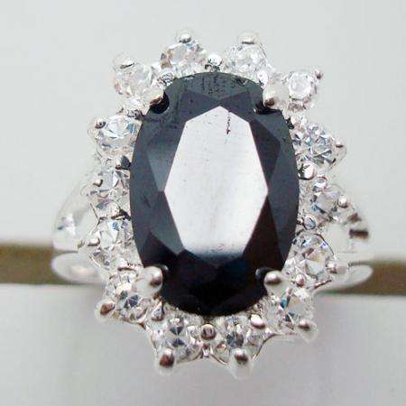 Stunning Black Onyx 925 Sterling Silver Ring #7.5