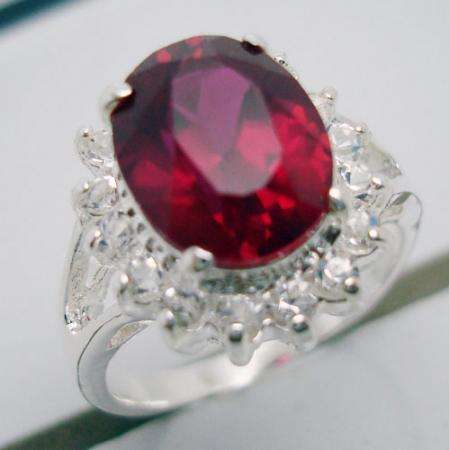 Stunning Ruby 925 Sterling Silver Ring #6.5