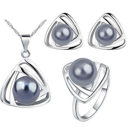 Pearl necklace  ring and earrings