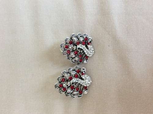 Stunning peacock crystal ear rings