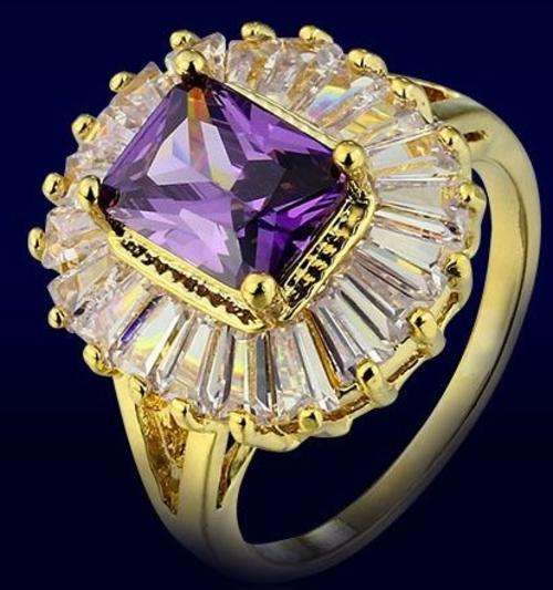 Gold Plated Crystal ring
