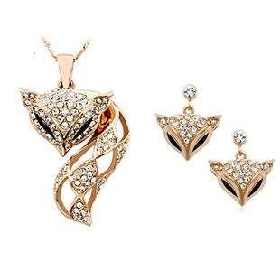 Fox Earrings, Pendant and chain