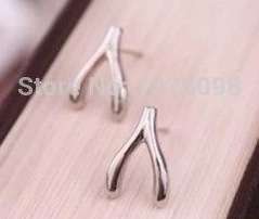 Silver Wishbone Earrings
