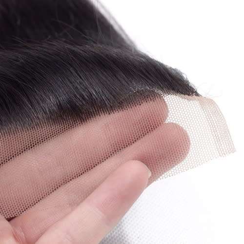 Lace Closure Brazilian/ Peruvian Straight Human Hair Natural Color middle part (8 inch)