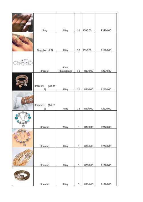 Closing down sale of quality fashion jewelry stock worth R104 000.00