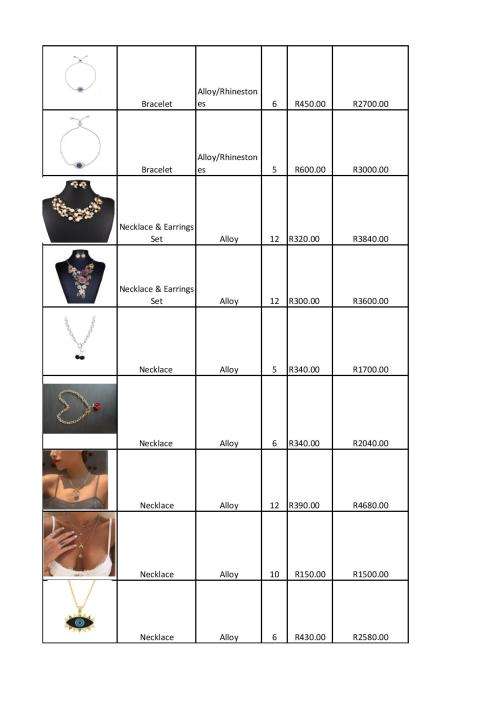 Closing down sale of quality fashion jewelry stock worth R104 000.00