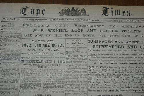 1880 Cape Times Newspaper + 1906 Cape Times Newspaper - Authentic!