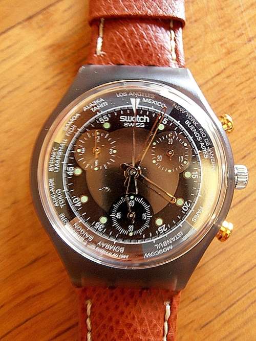 Vintage 1992 SWATCH CHRONO Award SCM102, unworn, boxed with instructions, SEE MY COLLECTION !