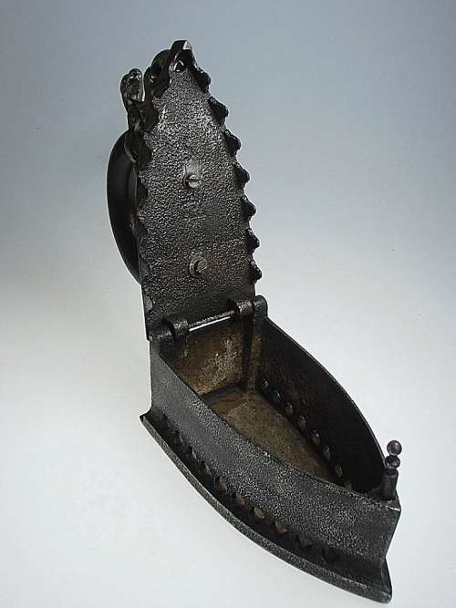 Magnificent antique iron with dragon head, Biedermeier circa 1830, Star of David mark