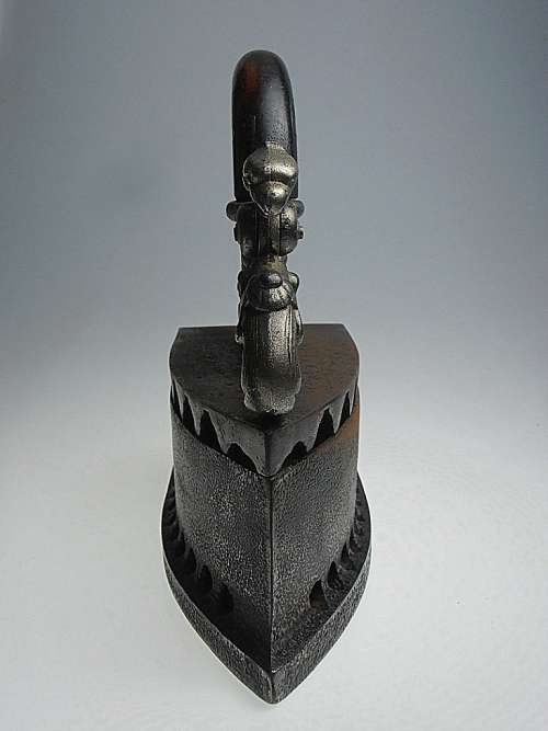 Magnificent antique iron with dragon head, Biedermeier circa 1830, Star of David mark