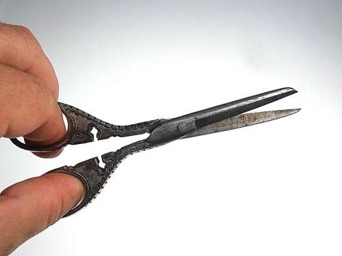 Vintage scissors, Solingen, cross, Christian, monastery