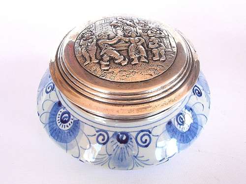 Delft Schoonhoven silver lidded jar