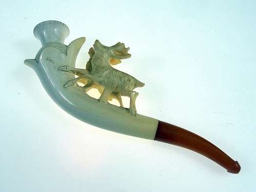 Vintage small Meerschaum pipe with original case