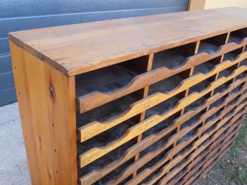 Fantastic large vintage wooden pigeon hole filing cabinet, wine rack, bookcase, very solid and heavy