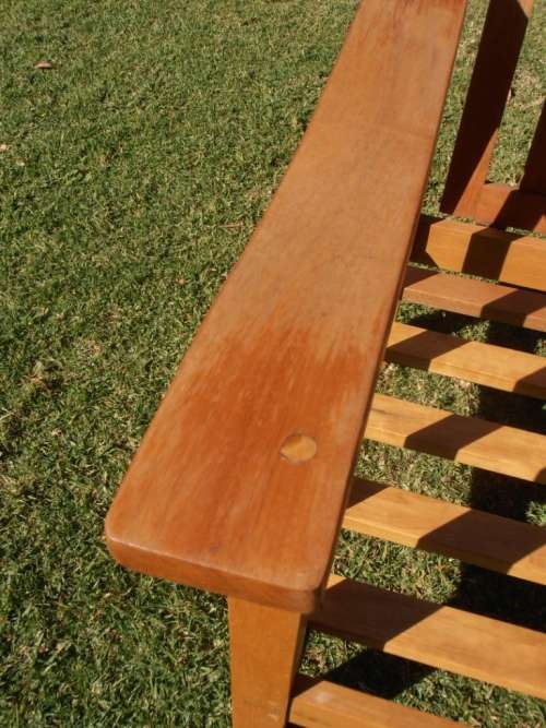 A lovely solid Morris chair with cushions, (one of three available)