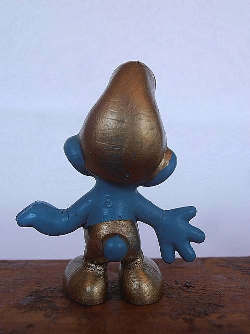 20005 Gold Smurf, Vintage Smurfs figure, Shipping will only be charged once!