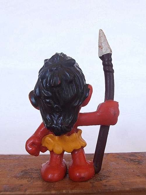 20069 Jungle Smurf, yellow dress, Vintage Smurfs figure, Shipping will only be charged once!