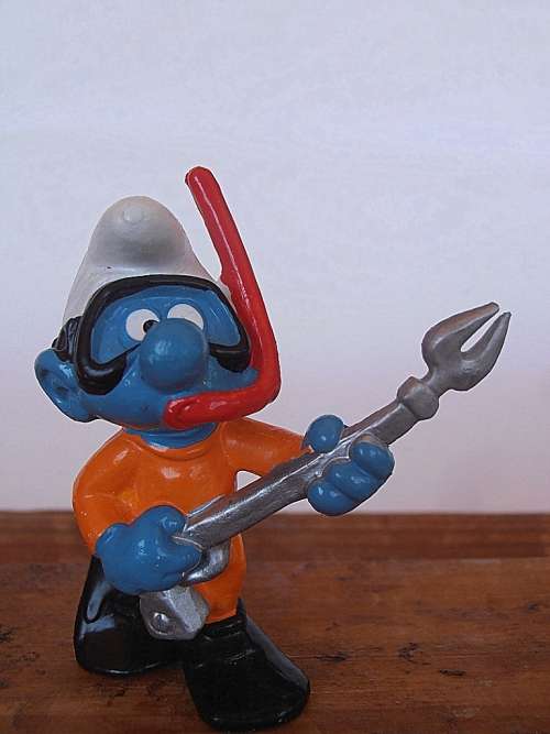 20120 Diver Smurf, Vintage Smurfs figure, Shipping will only be charged once!