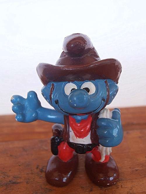 20122 Cowboy Smurf, Vintage Smurfs figure, Shipping will only be charged once!