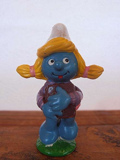 20173 Schoolgirl Smurf, Vintage Smurfs figure, Shipping will only be charged once!