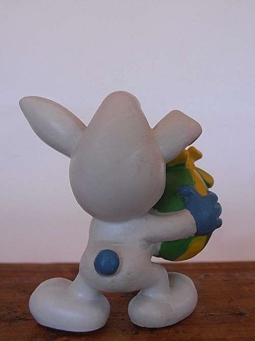 2.0496 Smurf in bunny suit, Vintage Smurfs figure, Shipping will only be charged once!