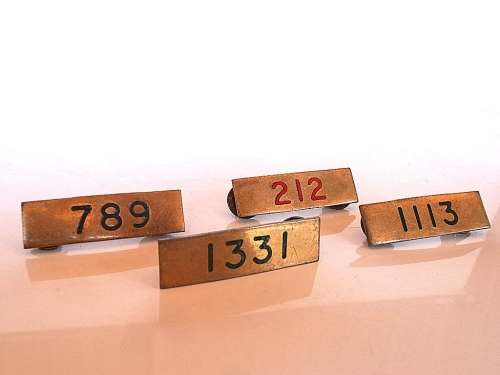 Vintage SAR/SAS metal number badges, 212, 789, 1113, 1331, shipping will only be charged once!