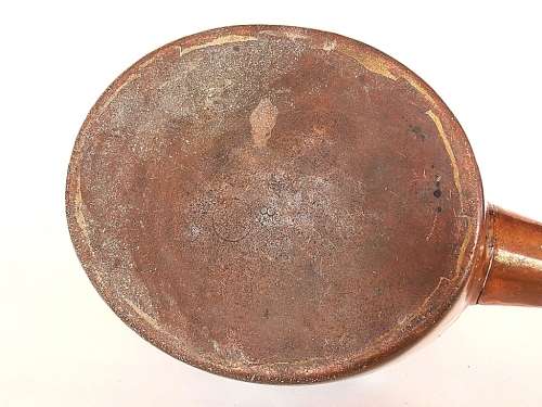 Antique copper kettle, heavy and solid, marked