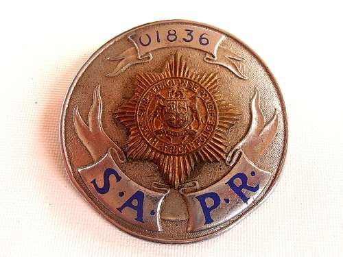 Old SAPR metal badge, no 01836, pins in tact (2 bent). Shipping will only be charged once!