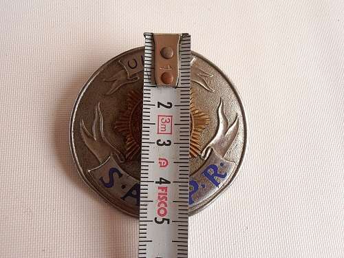 Old SAPR metal badge, no 01836, pins in tact (2 bent). Shipping will only be charged once!