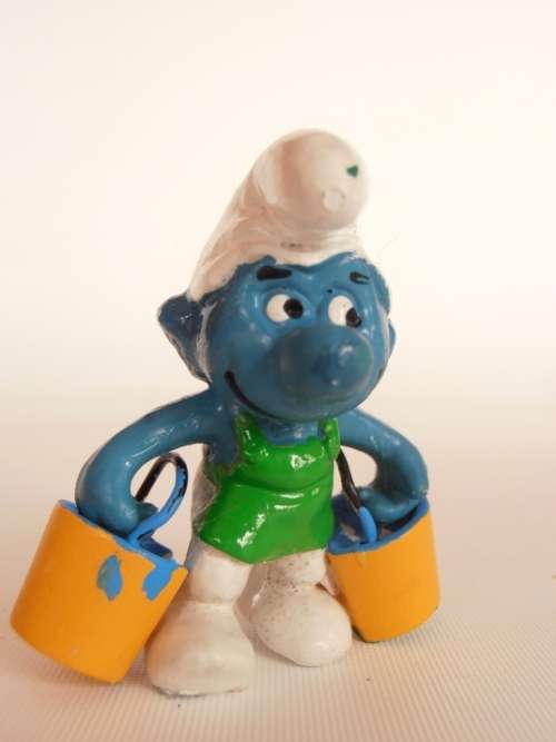 Vintage Smurfs figure carrying two buckets, Shipping will only be charged once!