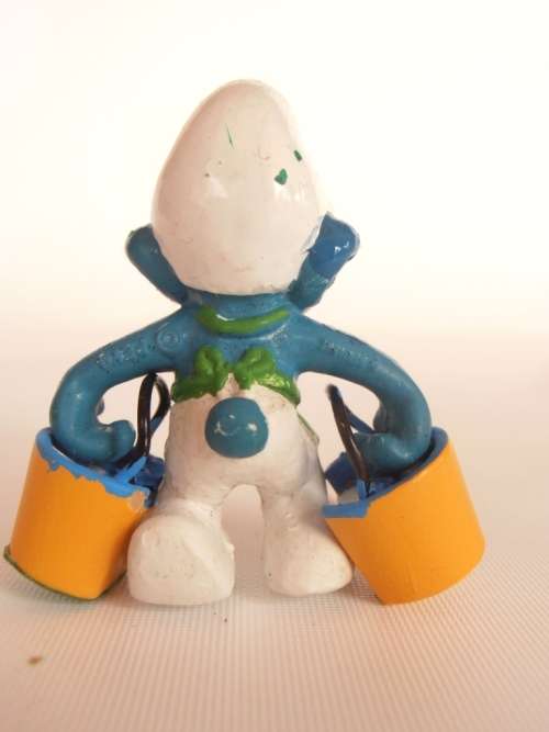 Vintage Smurfs figure carrying two buckets, Shipping will only be charged once!