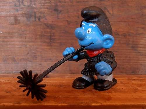 20202 Chimney Sweep Smurf, Vintage Smurfs figure, Shipping will only be charged once!