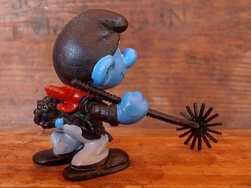 20202 Chimney Sweep Smurf, Vintage Smurfs figure, Shipping will only be charged once!