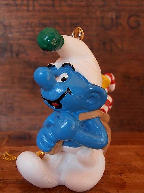 51904 Smurf w. Toy Sack Christmas Smurf, Vintage Smurfs figure, Shipping will only be charged once!
