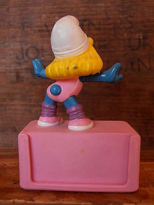 RARE 20183 Aerobic Smurfette on pedestal, Vintage Smurfs figure, Shipping will only be charged once!