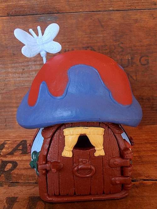 Blue/red Smurf Cottage, EXCELLENT COND. , Vintage Smurfs figure, Shipping will only be charged once!
