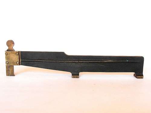 Vintage military gauge slide with beautiful wooden box, marked 1943, military marks