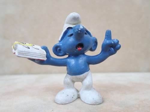 20059 Teacher Smurf, vintage Smurfs figure. Shipping will only be charged once!