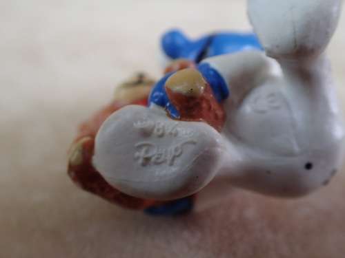 20205 Baby with Teddy Smurf, vintage Smurfs figure. Shipping will only be charged once!
