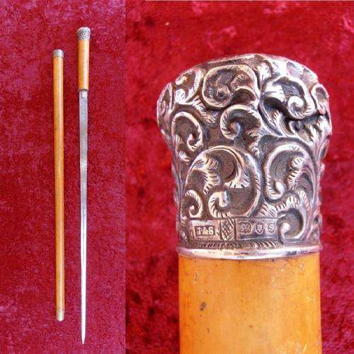 Vintage cane sword, walking stick, hallmark, WENDYHOUSE-MANIA!