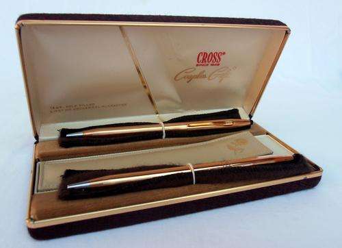 CROSS, LIKE NEW vintage "Couples Gift" ballpoint pen set 14KT, made in USA