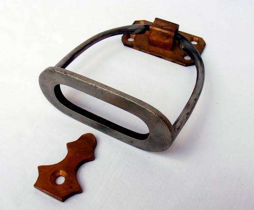 Old stirrup door knocker, solid nickel and brass! WENDYHOUSE-MANIA!