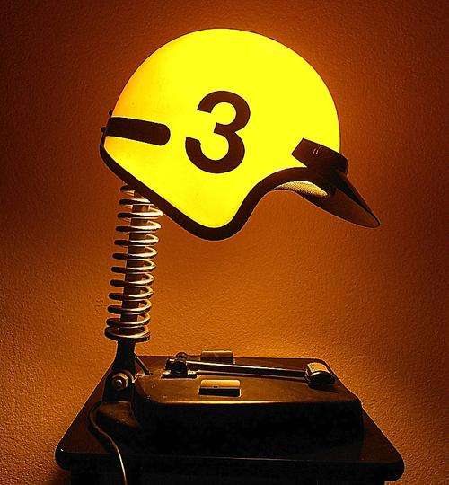 Vintage 1960's RACING HELMET DESIGNER DESK LAMP! FREE SHIPPING!