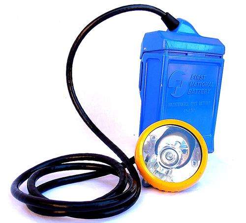 GOLD MINER'S LAMP, mining cap lamp, headlamp, First National Battery