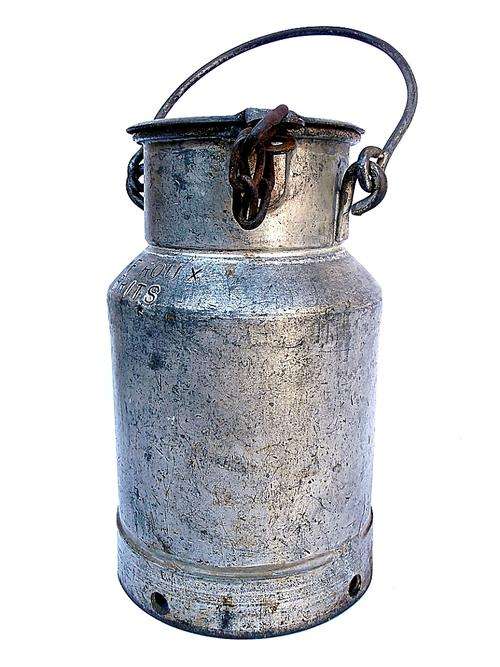 Very rare manufacturer H&H,antique 1 gallon metal MILK CONTAINER, WF ROUX, Brits, milk jug, milk can